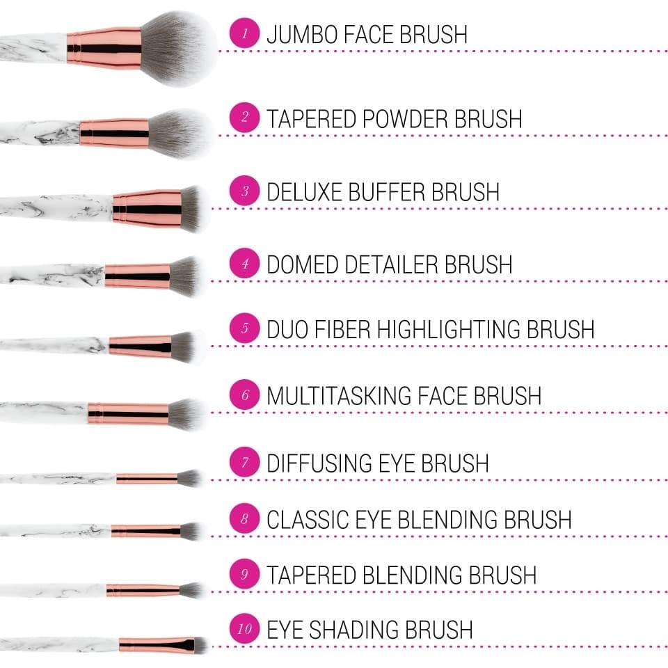 Marble Luxe Brush Set -- 10-Teiliges Pinsel-Set Marble Luxe Brush Set -- 10-Teiliges Pinsel-Set