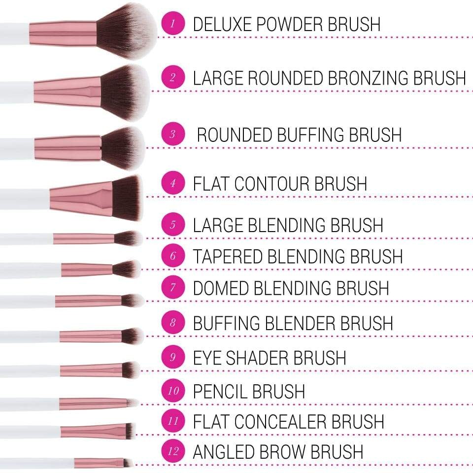 12 Piece Brush Set - Crystal Quartz 12 Piece Brush Set - Crystal Quartz
