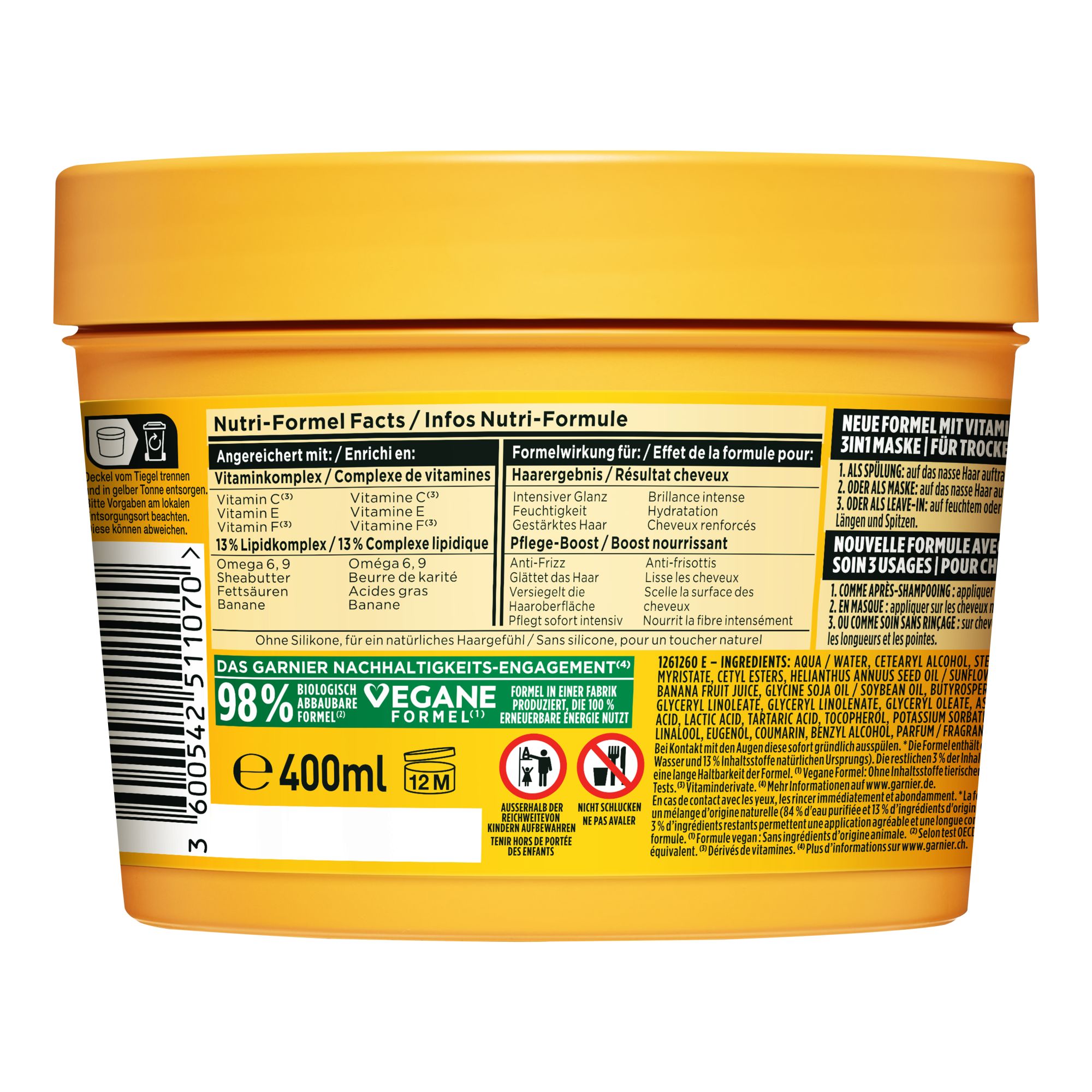 Masque Capillaire Nourrissant - Fructis - Banana Hair Food