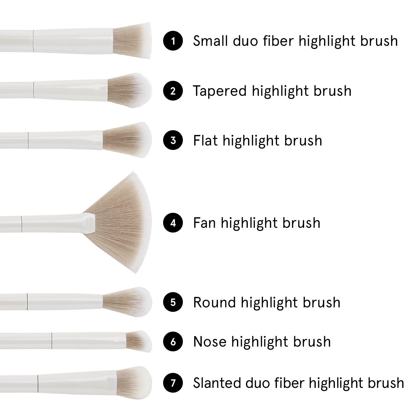 7 Piece Brush Set - Highlighting Essentials