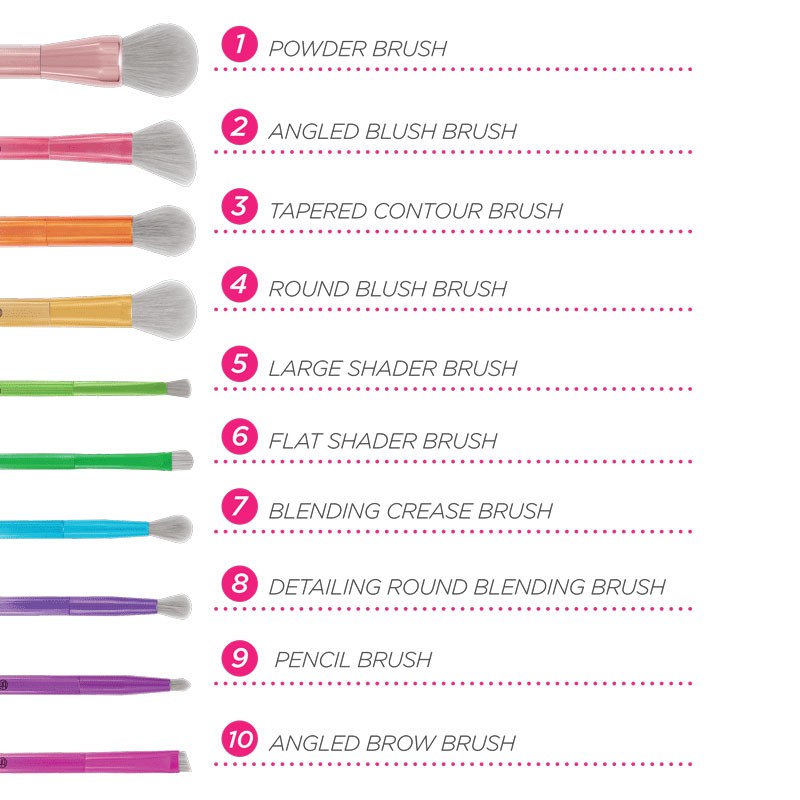 Ensemble de 10 Pinceaux - Take Me Back to Brazil Brushes Ensemble de 10 Pinceaux - Take Me Back to Brazil Brushes