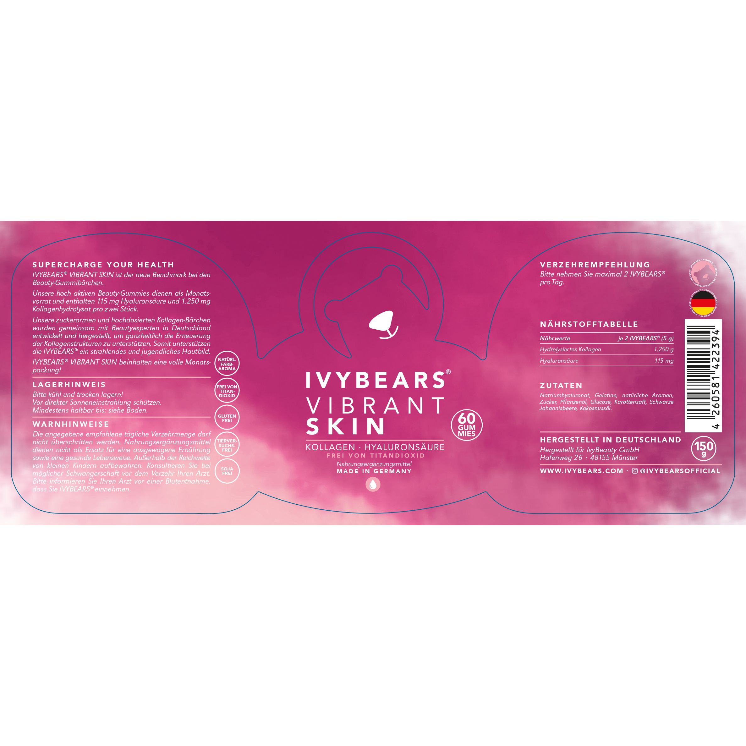 IVYBEARS - Vibrant Skin (60 Stück) IVYBEARS - Vibrant Skin (60 Stück)