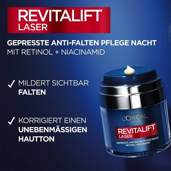 Revitalift Laser - Gepresste Creme Nacht - Retinol + Niacinamid