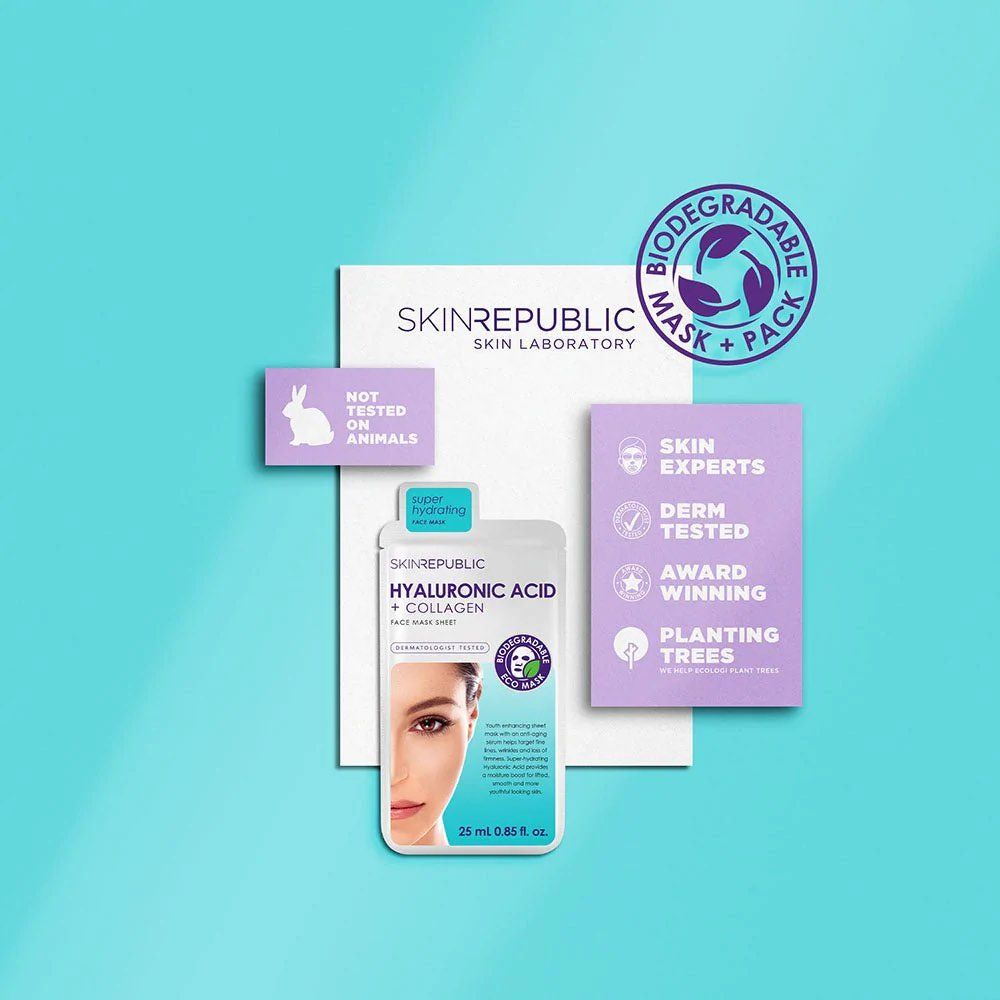 Hyaluronic Acid + Collagen Biodegradable Mask Sheet Hyaluronic Acid + Collagen Biodegradable Mask Sheet