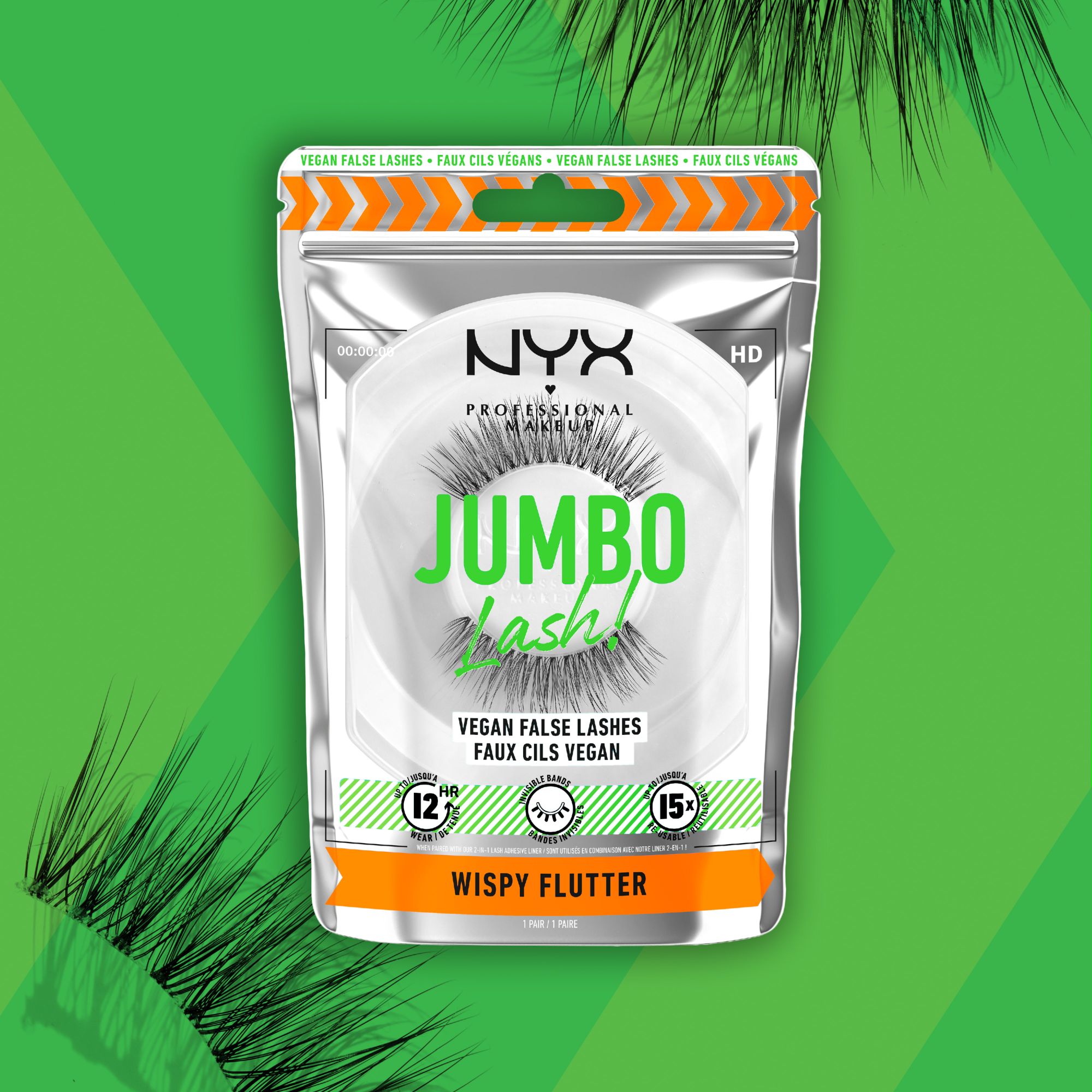 Jumbo Lash! Vegan False Eyelashes - Wispy Flutter -- Falsche Wimpern
