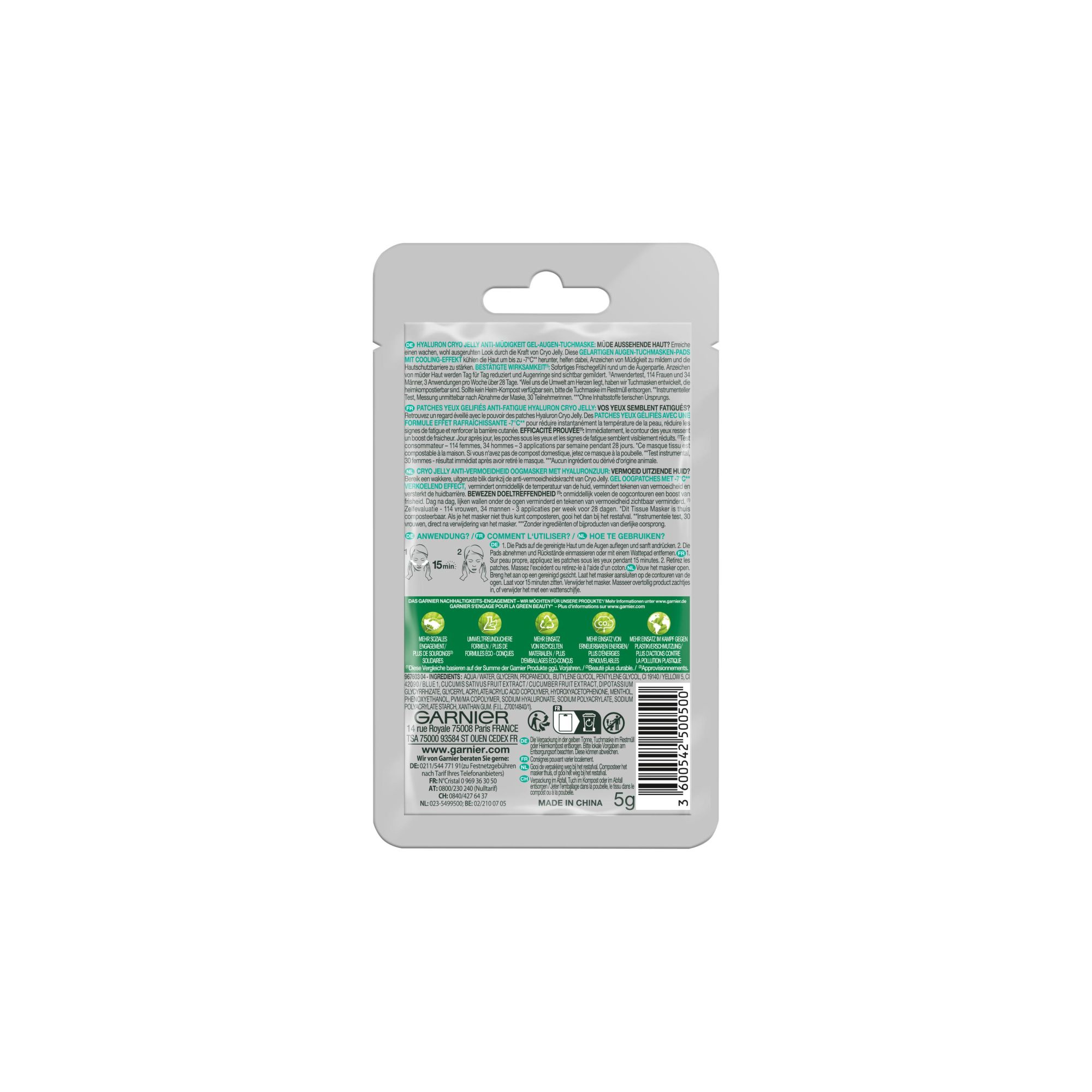 Eye Patches - SkinActive - Hyaluron Cryo Jelly Gel-Augen-Tuchmaske Eye Patches - SkinActive - Hyaluron Cryo Jelly Gel-Augen-Tuchmaske