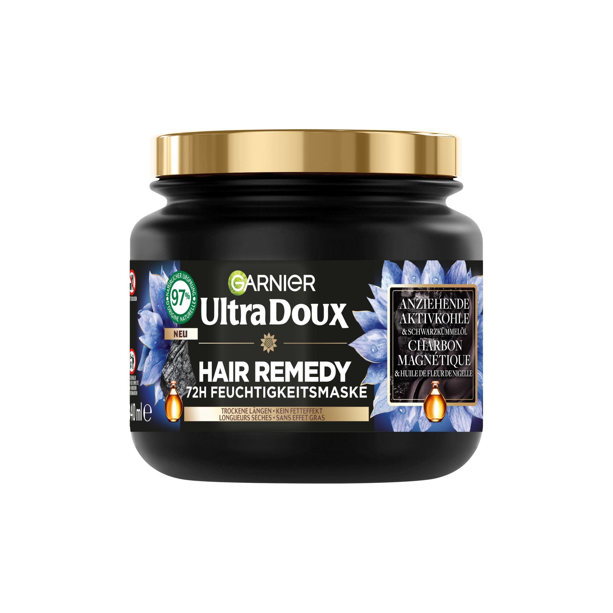 Ultra Doux - Hair Remedy 72h Feuchtigkeitsmaske - Anziehende Aktivkohle & Schwarzkümmelöl Ultra Doux - Hair Remedy 72h Feuchtigkeitsmaske - Anziehende Aktivkohle & Schwarzkümmelöl