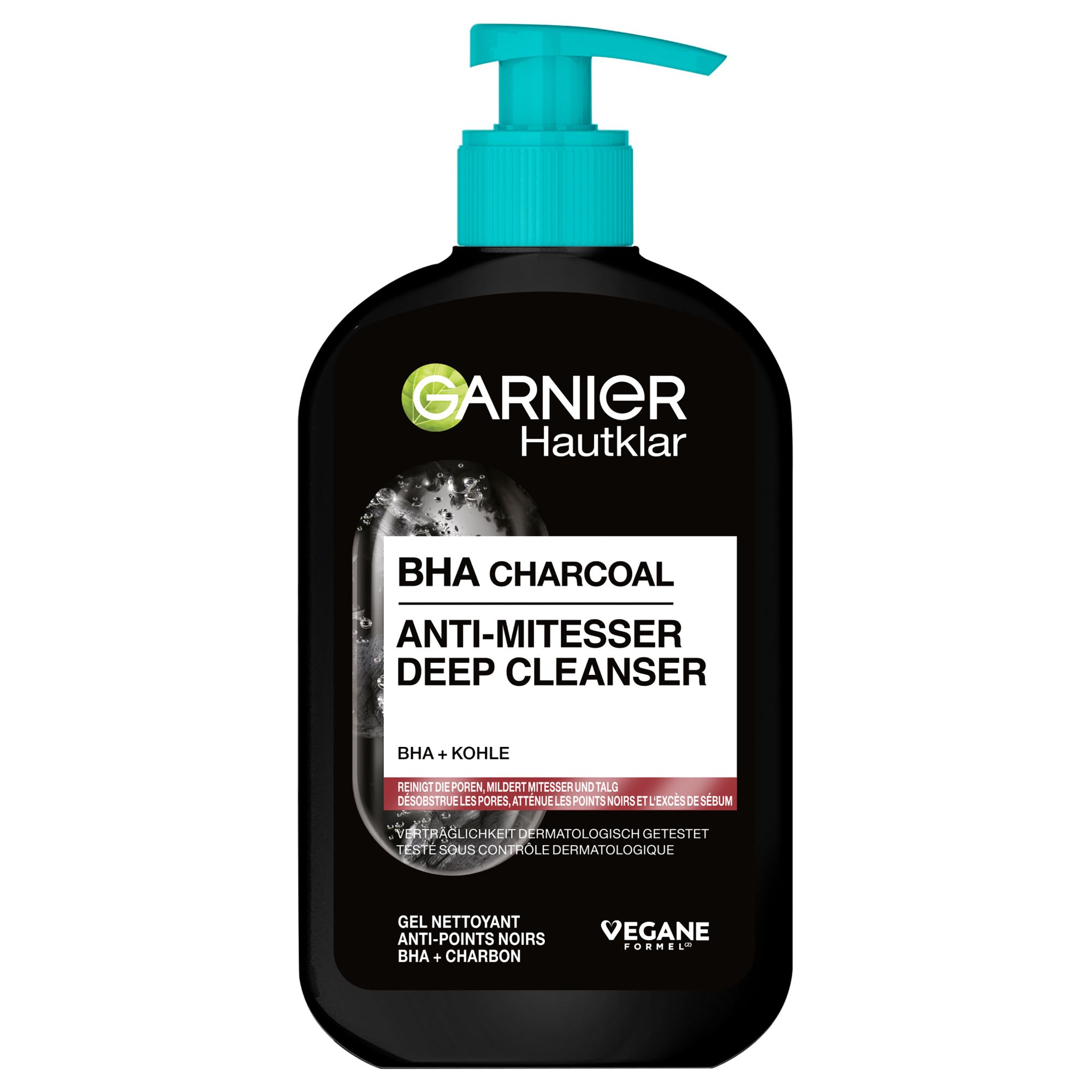 Gel Nettoyant - Hautklar - BHA Charcoal Anti-Mitesser Deep Cleanser