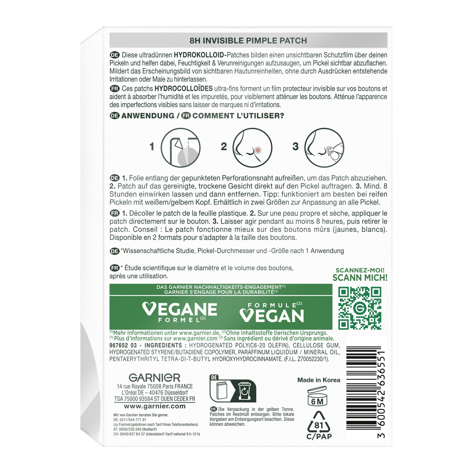 Hautklar - Pimple Patch Invisible (22 Pièces)