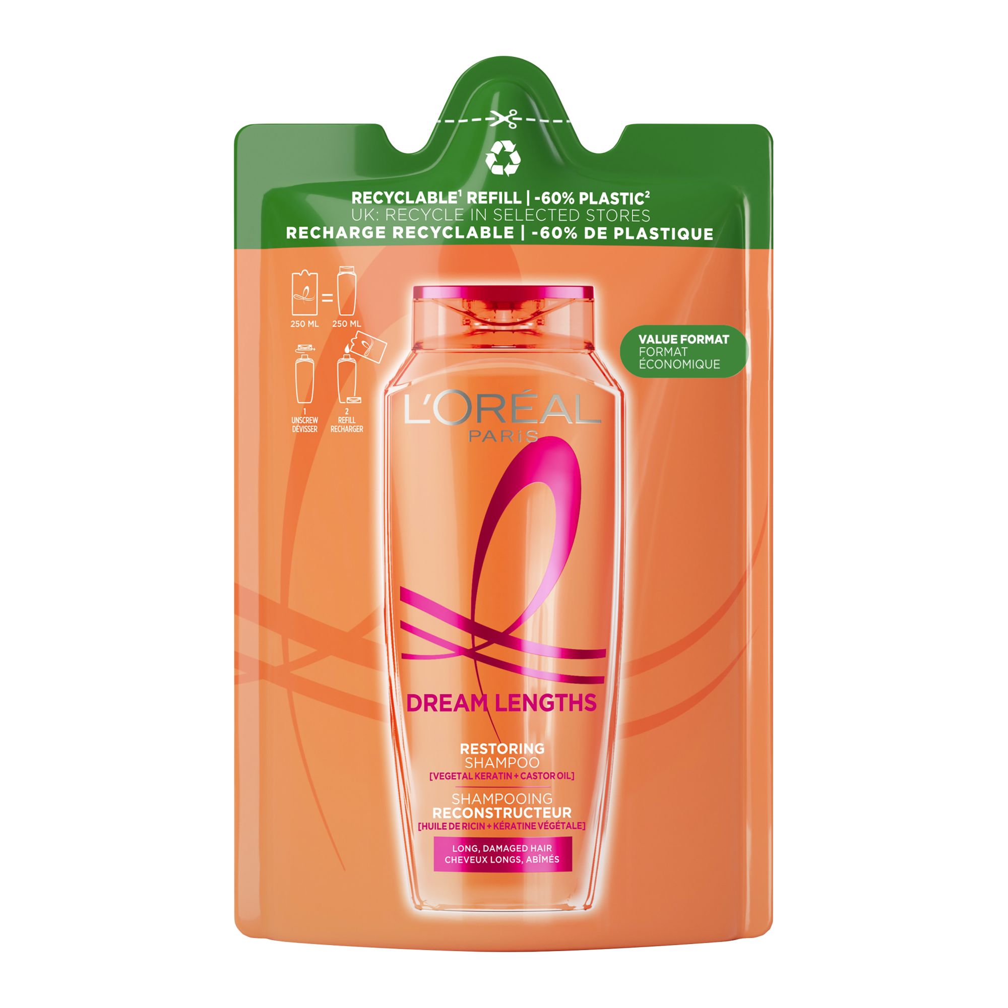Elseve - Dream Lengths Restoring Shampoo (Refill) Elseve - Dream Lengths Restoring Shampoo (Refill)
