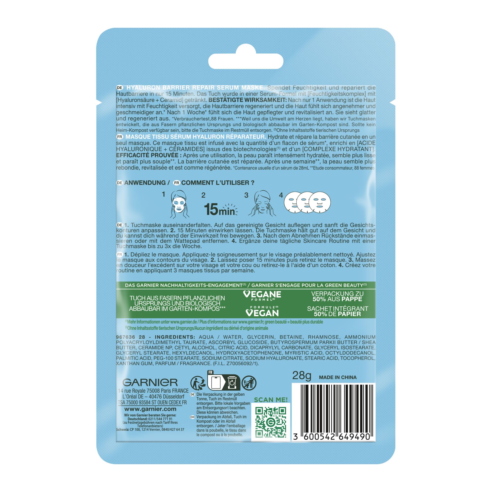Hyaluron Barrier Repair Serum Mask -- Gesichtsmaske
