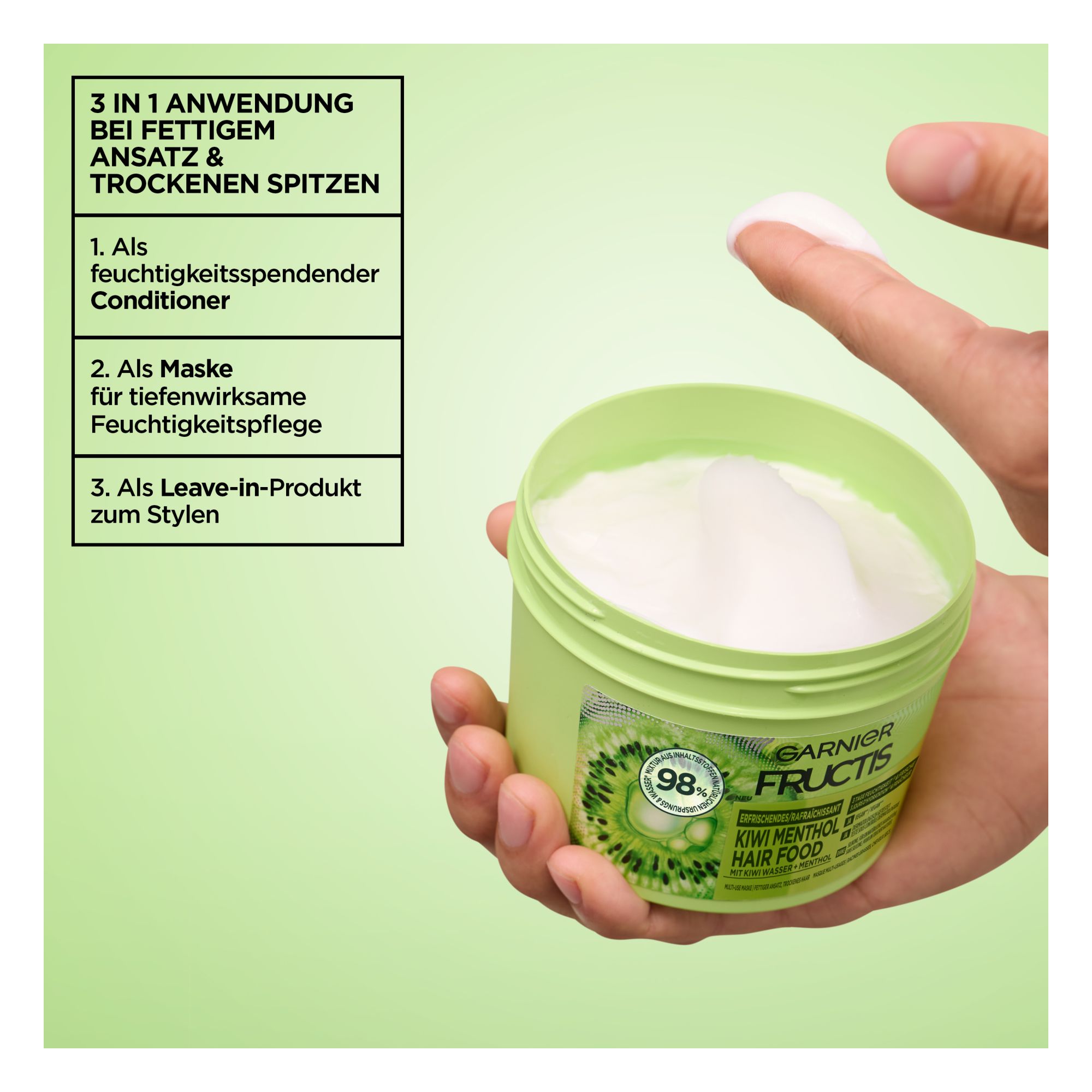 Masque Capillaire - Fructis - Kiwi Menthol Hair Food