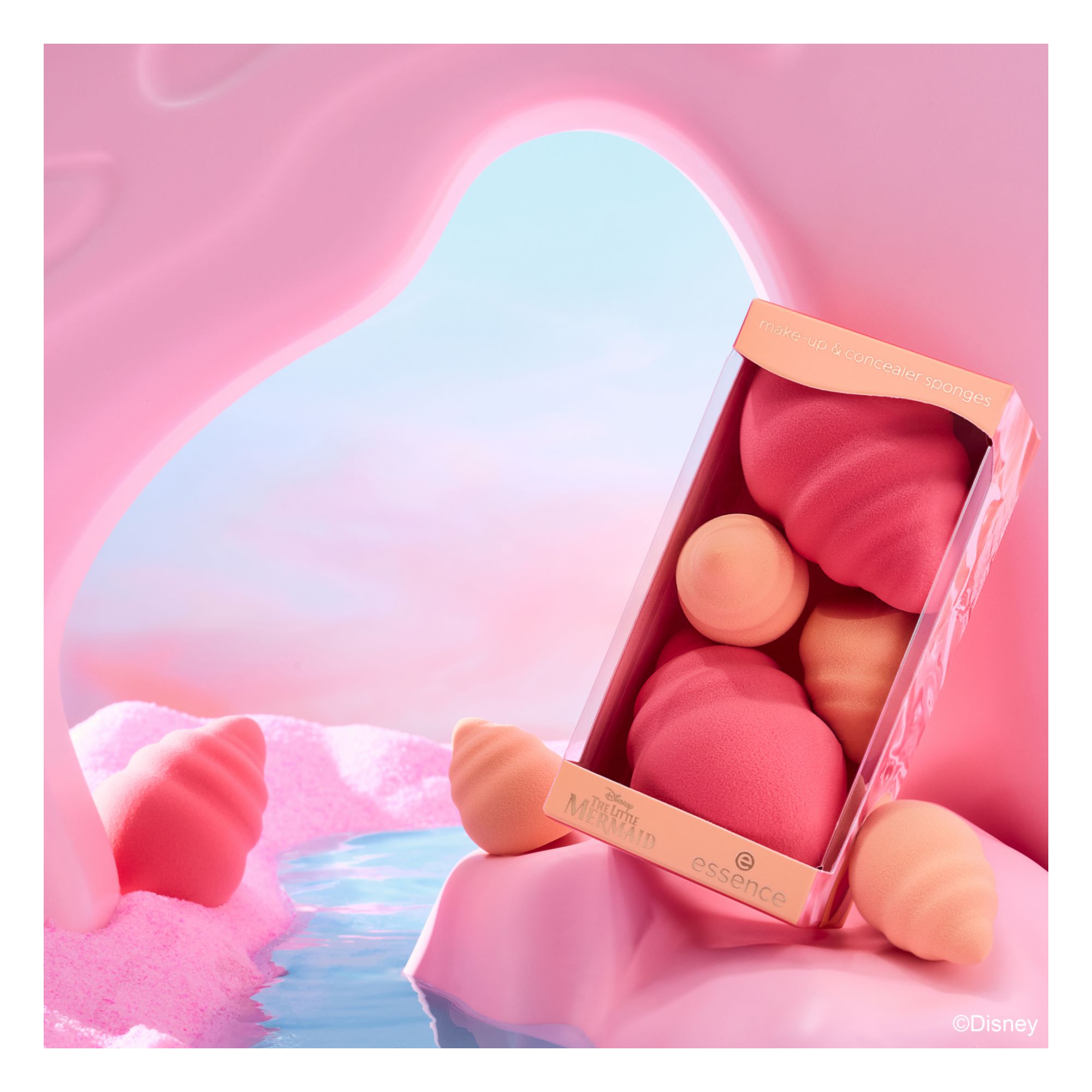 Éponges à Maquillage - Disney The Little Mermaid - Make-Up & Concealer-Sponges (4 Pièces)