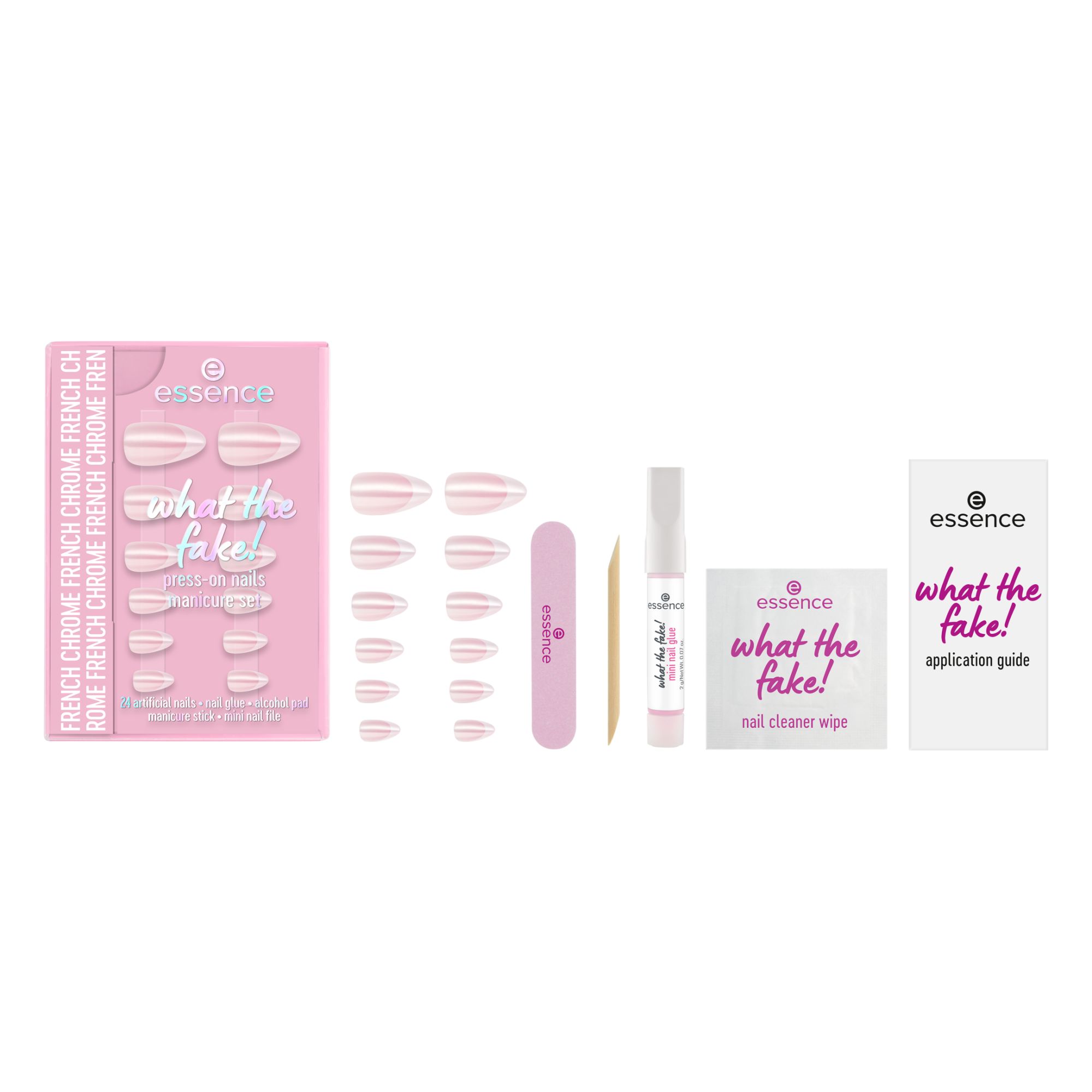 Faux Ongles  - What The Fake! Press-On Nails Manicure Set (24 Pièces)