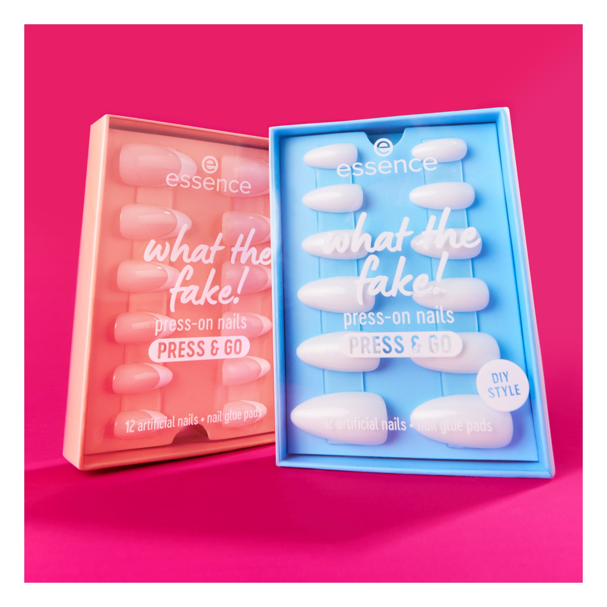 What The Fake! Press-On Nails Press & Go (12 Stück) -- Künstliche Nägel