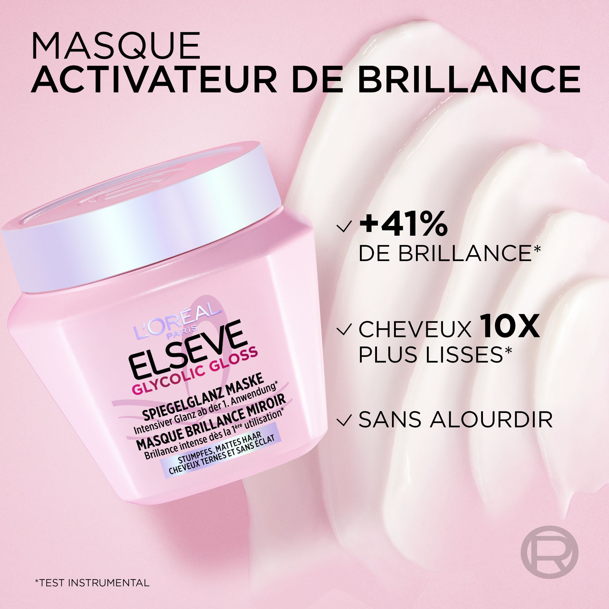 Masque Capillaire - Elseve - Glycolic Gloss Masque Brillance Miroir Masque Capillaire - Elseve - Glycolic Gloss Masque Brillance Miroir