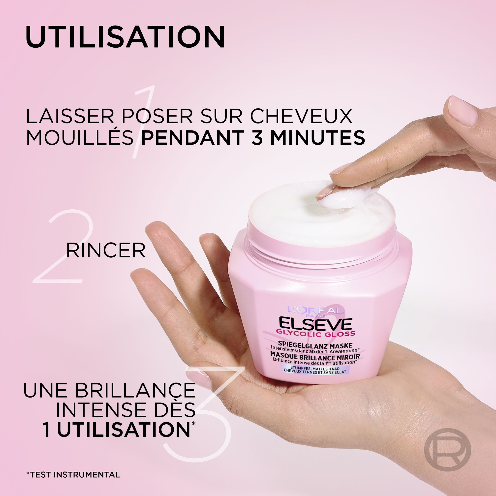 Masque Capillaire - Elseve - Glycolic Gloss Masque Brillance Miroir