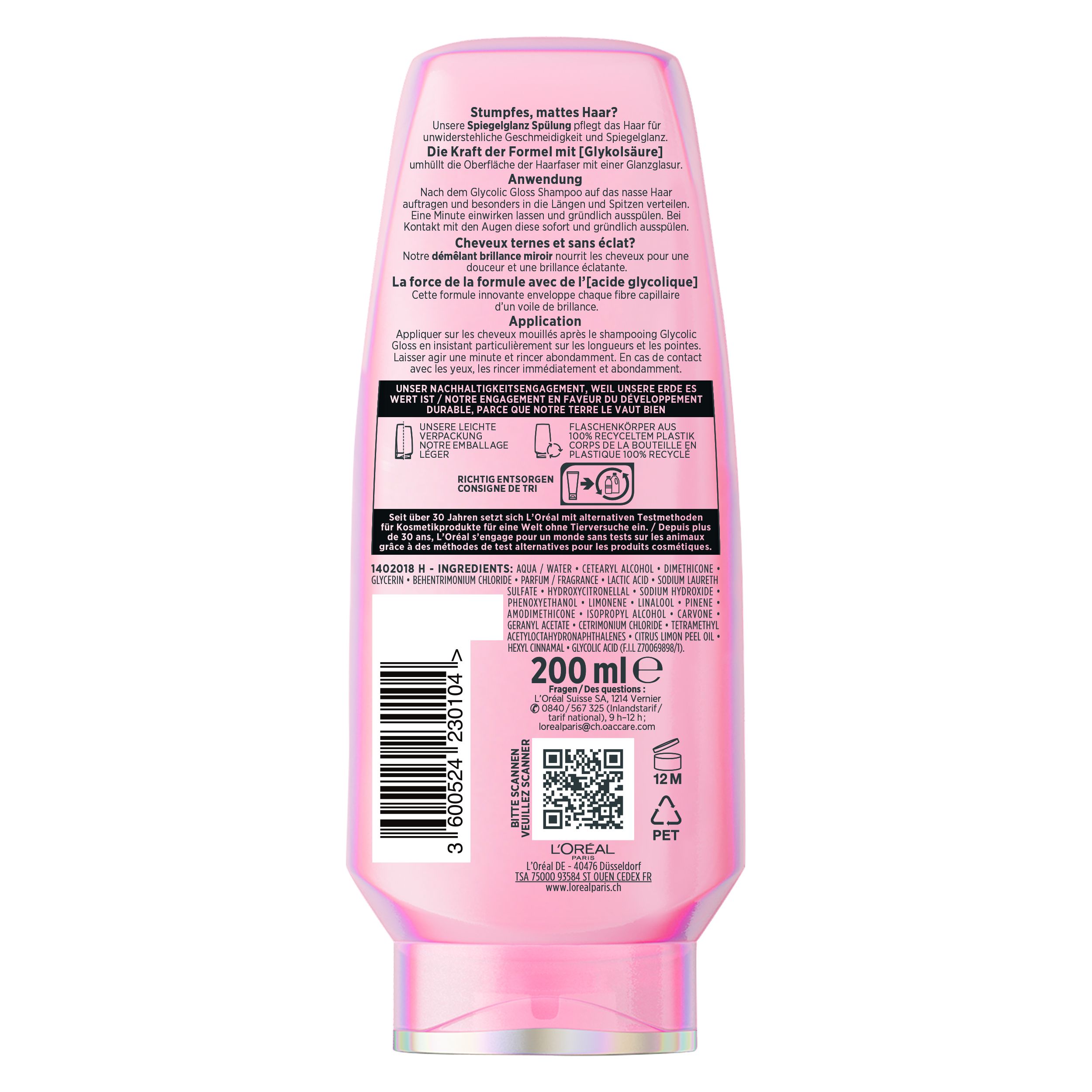 Conditioner - Elseve - Glycolic Gloss Brillance Miroir Démélant