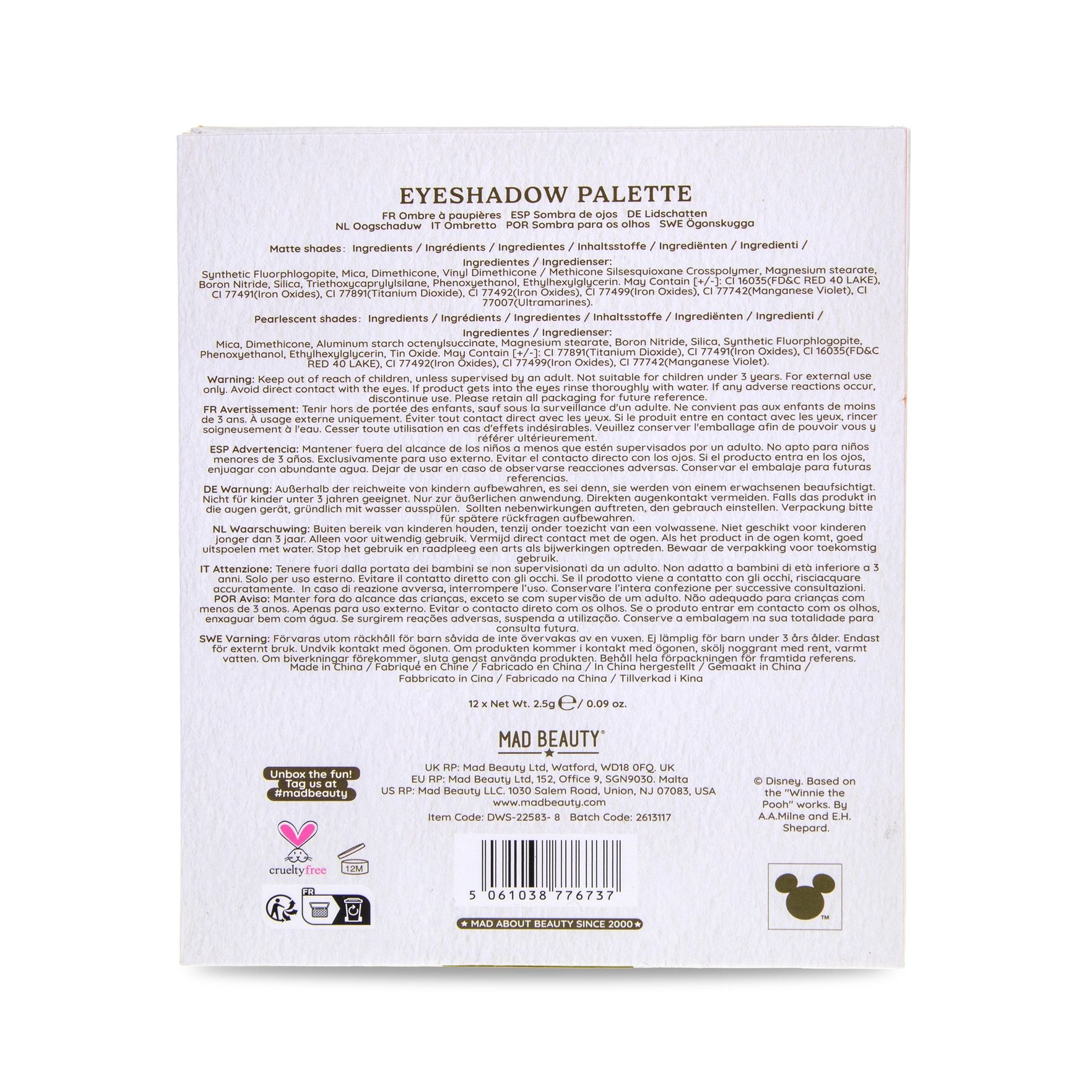 Palette de Fards à Paupières - Disney Winnie The Pooh - 100th Anniversary Collection - Eyeshadow Palette