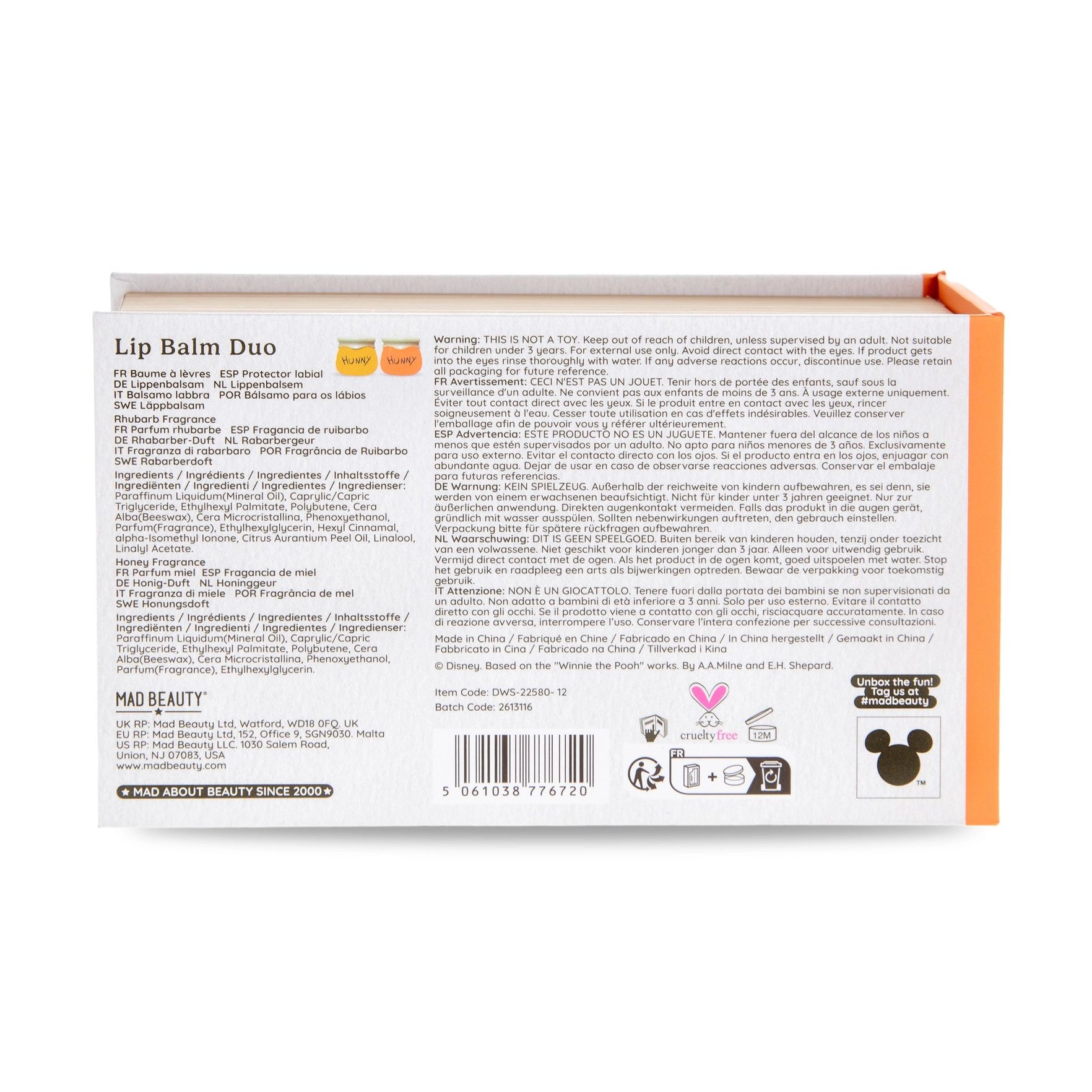 Disney Winnie The Pooh - 100th Anniversary Collection - Lip Balm Collection