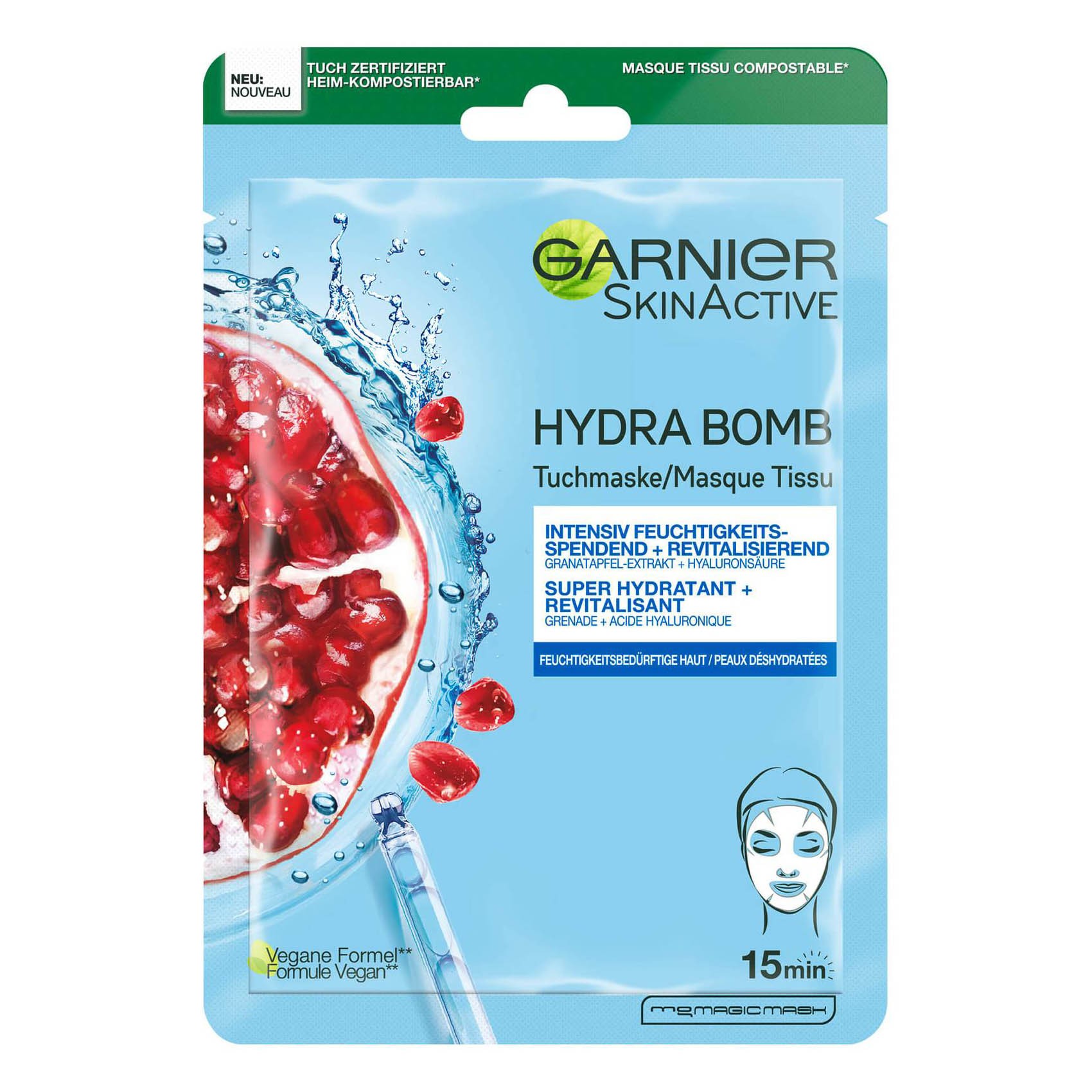 SkinActive Hydra Bomb Tuchmaske - Feuchtigkeitsspendend & Revitalisierend