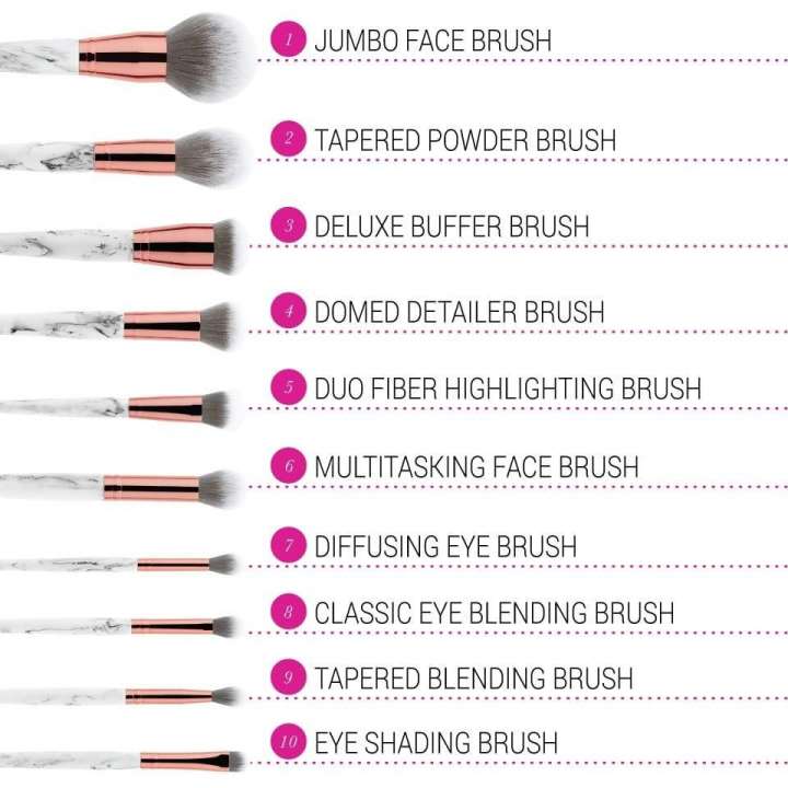 10-Teiliges Pinsel-Set - Marble Luxe Brush Set