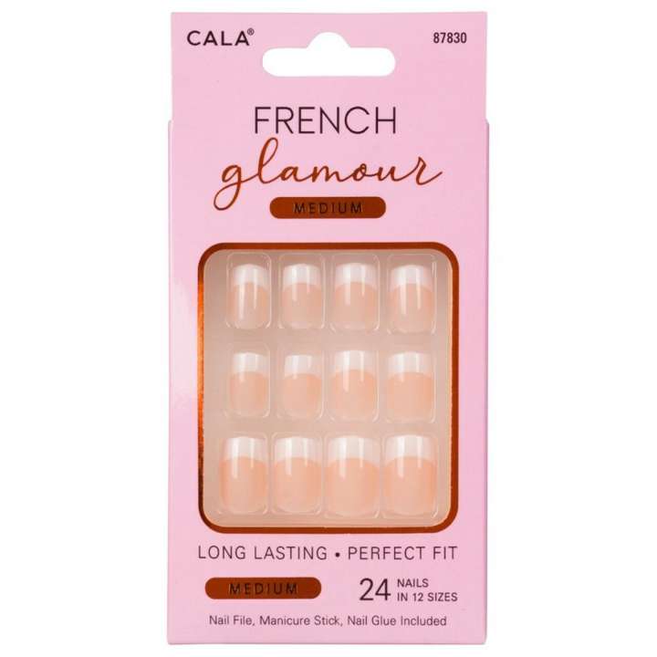 Faux Ongles - French Glamour Medium Length (24 Pièces)