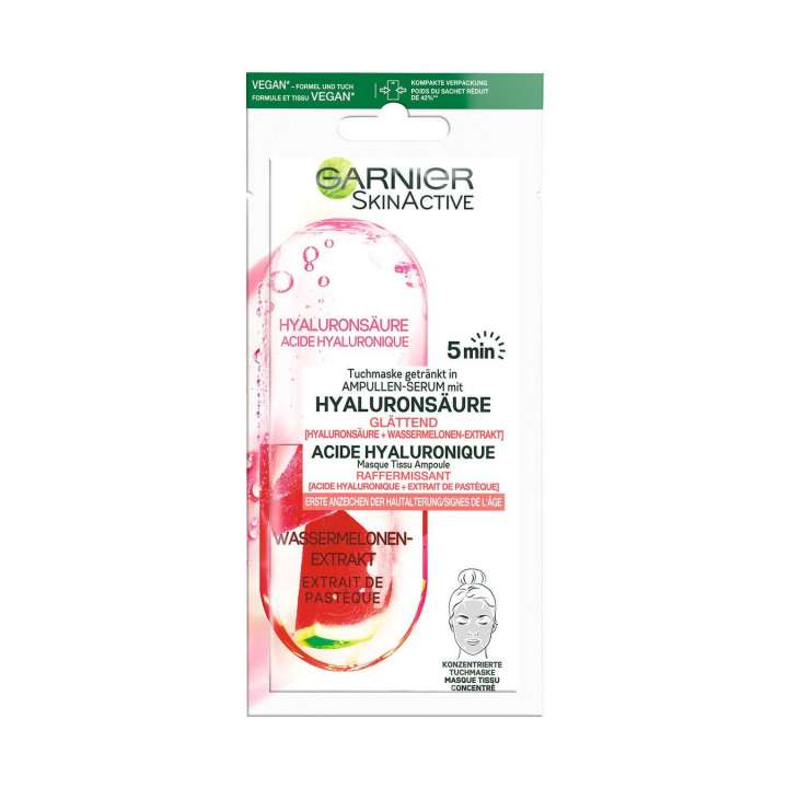 SkinActive - Tuchmaske Hyaluronsäure & Wassermelonen-Extrakt