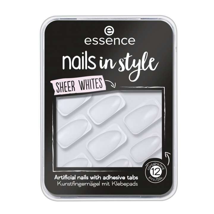False Nails - Nails In Style Sheer Whites (12 Pieces)