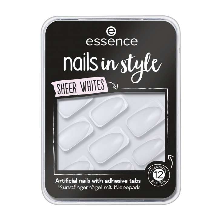 Faux Ongles - Nails In Style Sheer Whites (12 Pièces) Faux Ongles - Nails In Style Sheer Whites (12 Pièces)