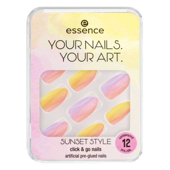False Nails - Your Nails, Your Art - Sunset Style Click & Go Nails (12 Pieces)