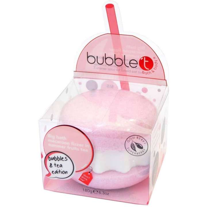 Badebombe - Bubbles & Tea Edition - Big Bath Macaron Fizzer Summer Fruits Tea