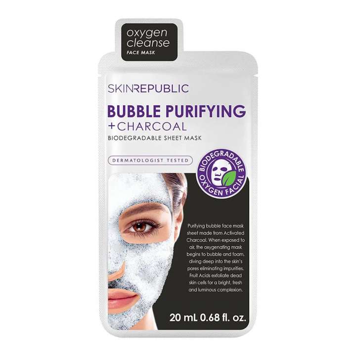 Gesichtsmaske - Bubble Purifying + Charcoal Biodegradable Sheet Mask