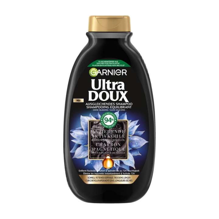 Ultra Doux - Ausgleichendes Shampoo - Anziehende Aktivkohle & Schwarzkümmelöl
