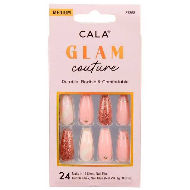 False Nails - Glam Couture (24 Pieces)