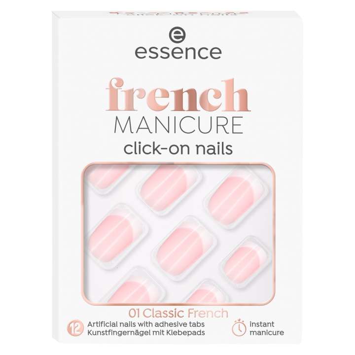 False Nails - FRENCH Manicure Click & Go Nails (12 Pieces)