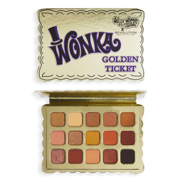 Lidschatten-Palette - Willy Wonka & The Chocolate Factory x Revolution - Golden Ticket Palette